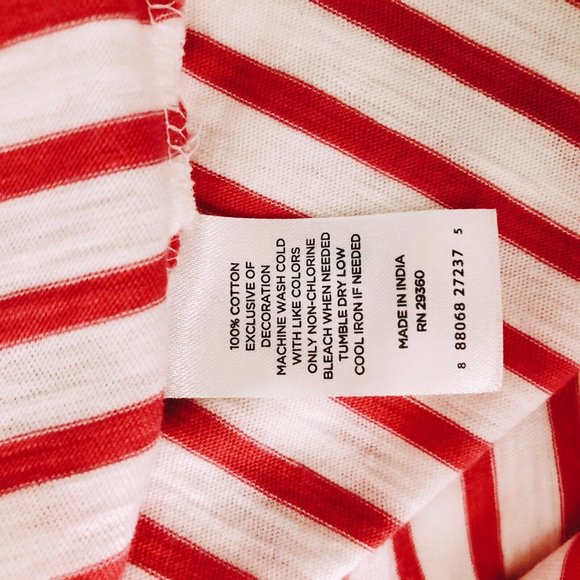 Dip Size L White Pink Stripe Embroidered Blouse - Picture 5 of 6